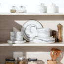 Ljojo Luna Marble Porcelain Dinnerware Set for 4