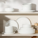 Ljojo Luna 18-Piece Ceramic Dinnerware Set for 6 with Plates and Bowls