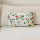 Ljojo Linen Dandelion Leaves Embroidered Pillow Cover 45x45cm