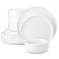 Ljojo 12/24 Piece Ceramic Dinnerware Set for 4 with Plates and Bowls