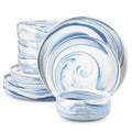 Ljojo Luna Marble Porcelain Dinnerware Set for 4
