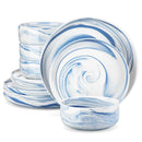 Ljojo Luna Marble Porcelain Dinnerware Set for 4