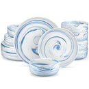 Ljojo Luna 18-Piece Ceramic Dinnerware Set for 6 with Plates and Bowls