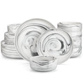 Ljojo Luna 18-Piece Ceramic Dinnerware Set for 6 with Plates and Bowls