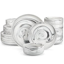 Ljojo Luna 18-Piece Ceramic Dinnerware Set for 6 with Plates and Bowls