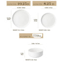 Ljojo Luna 18-Piece Ceramic Dinnerware Set for 6 with Plates and Bowls