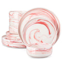 Ljojo Luna Marble Porcelain Dinnerware Set for 4
