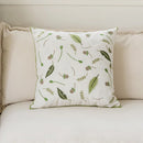 Ljojo Linen Dandelion Leaves Embroidered Pillow Cover 45x45cm