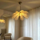Wabi Sabi Fabric Flower LED Pendant Light for Dining Room Decor by Ljojo