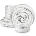 Ljojo Luna Marble Porcelain Dinnerware Set for 4