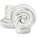 Ljojo Luna Marble Porcelain Dinnerware Set for 4