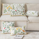 Ljojo Linen Dandelion Leaves Embroidered Pillow Cover 45x45cm