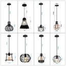 Ljojo Loft Cage Pendant Lamp Retro Industrial Nordic Black Iron Hanging Lights