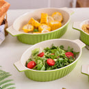 Ljojo 4-Piece Oval Baking Dish Set with Ceramic Handles - Ideal for Lasagne, Pie, Casserole