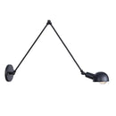 A-Jet Black Swing Arm Wall Lamp Ljojo Industrial Sconce with Edison Bulb