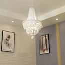 Blue Grey White Beads Chandelier Nordic Lighting for Kitchen Bedroom by Ljojo