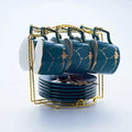 Ljojo Marble Ceramic Tea Set 200ml Nordic Coffee Cup Saucer Spoon Matt Porcelain