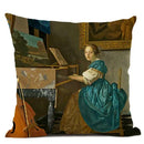 Art Oil Painting Pearl Girl Cushion Cover 45*45cm Ljojo Home Decor Art Accessories