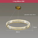 Ljojo Luxury Crystal LED Chandelier - Dimmable Villa Stairs Circle Lighting