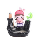 Ljojo Little Monk Ceramic Incense Burner with Mountain Water Flow Ornament