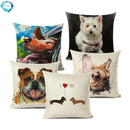 Colourful Bull Terrier & Dachshund 3D Cushion Cover for Home Sofa by Ljojo