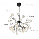 Ljojo LED Firefly Sputnik Chandelier: Modern Tree Branch Ceiling Hanging Lamp