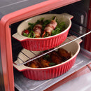 Ljojo 4-Piece Oval Baking Dish Set with Ceramic Handles - Ideal for Lasagne, Pie, Casserole