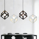 Ljojo Metal Cube Pendant Lamp: Industrial Retro Style for Living Room, Kitchen, Restaurant