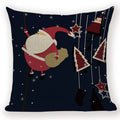Christmas Cartoon Santa Claus Deer Pillows Covers Merry Christmas Gifts for The New Year by Ljojo