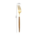 Ljojo 5-Piece Stainless Steel Wooden Handle Dinnerware Set