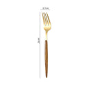 Ljojo 5-Piece Stainless Steel Wooden Handle Dinnerware Set