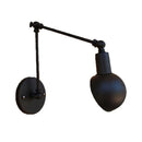 A-Jet Black Swing Arm Wall Lamp Ljojo Industrial Sconce with Edison Bulb