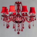Ljojo Luxury Crystal Candle Chandelier Red LED Light Fixtures