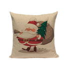 Christmas Santa Deer Pattern Cushion Cover for Festive Home Decor - Ljojo