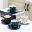 Ljojo Marble Ceramic Tea Set 200ml Nordic Coffee Cup Saucer Spoon Matt Porcelain