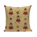 Ljojo Merry Christmas Decor Pillow Cover Set 45x45cm Linen Noel Cushion Cases