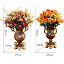 Ljojo™ European Resin Vase & Artificial Flower Set for Home Office Decor