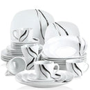 Ljojo 30-Piece Porcelain Dinnerware Set with Cups and Plates