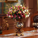 Ljojo™ European Resin Vase & Artificial Flower Set for Home Office Decor
