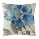 Blue Flowers & Birds Pattern Cushion Cover, Ljojo Home Decor Pillow Case
