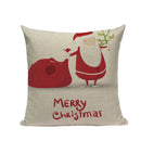 Christmas Santa Deer Pattern Cushion Cover for Festive Home Decor - Ljojo