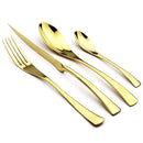 Ljojo 16-Piece Black Stainless Steel Cutlery Set for Dining and Entertaining