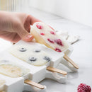 Ljojo 4-Cavity Silicone Ice Cream Mold for Baking and Popsicles