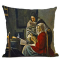 Art Oil Painting Pearl Girl Cushion Cover 45*45cm Ljojo Home Decor Art Accessories