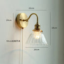 Ljojo Milk Glass LED Wall Light with Pull Chain Switch - Modern Copper Wall Lamp