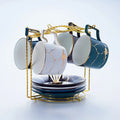 Ljojo Marble Ceramic Tea Set 200ml Nordic Coffee Cup Saucer Spoon Matt Porcelain