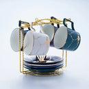 Ljojo Marble Ceramic Tea Set 200ml Nordic Coffee Cup Saucer Spoon Matt Porcelain
