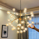 Ljojo LED Firefly Sputnik Chandelier: Modern Tree Branch Ceiling Hanging Lamp