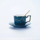 Ljojo Marble Ceramic Tea Set 200ml Nordic Coffee Cup Saucer Spoon Matt Porcelain