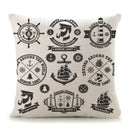 Ljojo Mediterranean Lighthouse Sail Print Pillow Cover for Home Decor